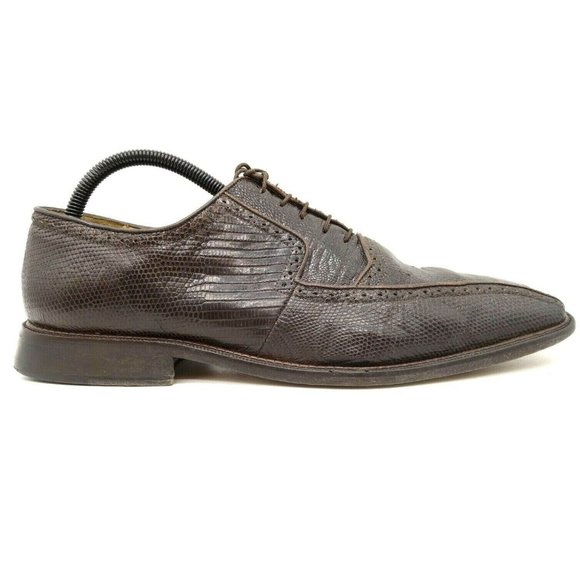 Belvedere Brown Genuine Ostrich Leg Claw Lace Up Oxfords Shoes Men\'s 10.5 B main image 5